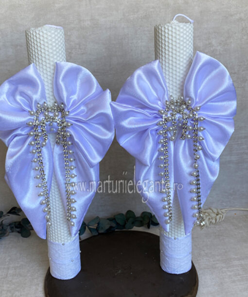 Set lumanari nunta cu sirag de perle deosebite