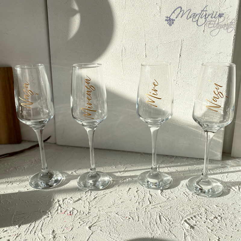 Set 4 pahare nunta personalizate miri si nasi